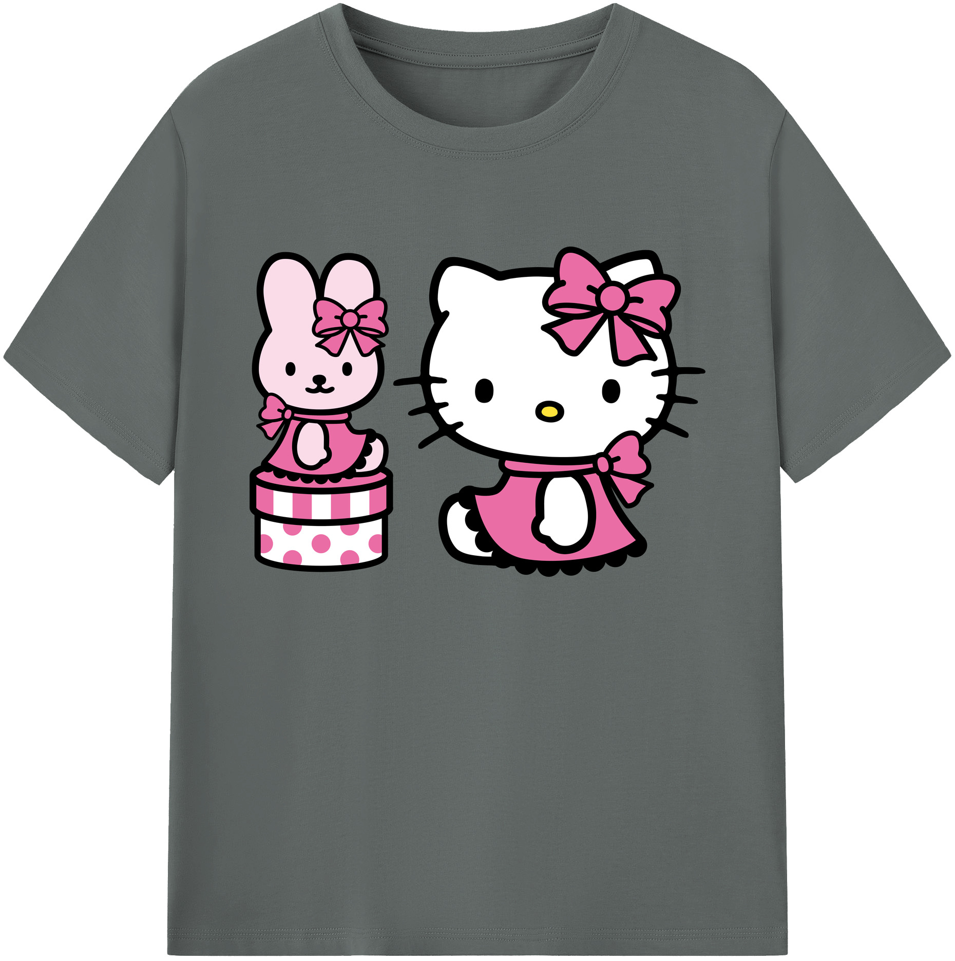 （画像用） Hello Kitty ハローキティ 綿100％ メンズ半袖Tシャツ｜肌触りやわらか＆通気性